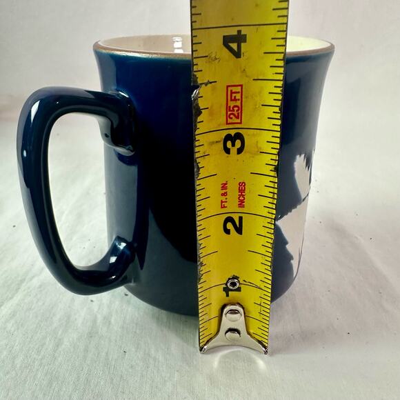 VTG 1982 Alaska ACE Dark Blue Ceramic Etched Moose Eagle Small Coffee Mug Cup - Picture 7 of 7